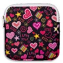 Multicolored Love Hearts Kiss Romantic Pattern Mini Square Pouch View1