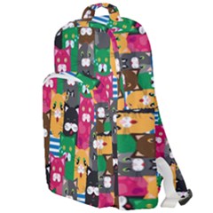 Cat Funny Colorful Pattern Double Compartment Backpack by uniart180623