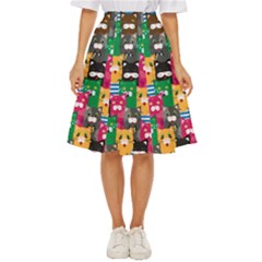 Cat Funny Colorful Pattern Classic Short Skirt by uniart180623