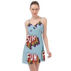 Fun Word Inscription Rainbow Pattern Summer Time Chiffon Dress by uniart180623