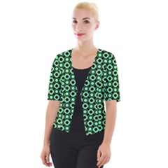 Mazipoodles Green Donuts Polka Dot Cropped Button Cardigan by Mazipoodles