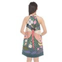 Bug Nature Flower Dragonfly Halter Neckline Chiffon Dress  View2