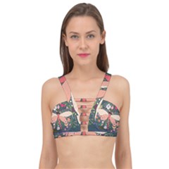 Bug Nature Flower Dragonfly Cage Up Bikini Top by Ravend