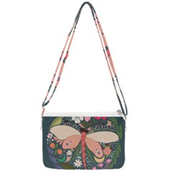 Bug Nature Flower Dragonfly Double Gusset Crossbody Bag by Ravend