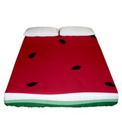 Minimalist Summer Watermelon Wallpaper Fitted Sheet (queen Size) by Ravend