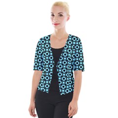 Mazipoodles Blue Donuts Polka Dot Cropped Button Cardigan by Mazipoodles