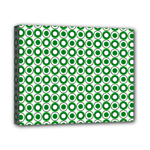 Mazipoodles Green White Donuts Polka Dot  Canvas 10  X 8  (stretched) by Mazipoodles