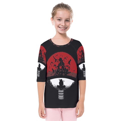 Itachi Uchiha Kids  Quarter Sleeve Raglan Tee by ToToMax