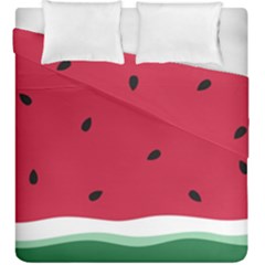 Minimalist Summer Watermelon Wallpaper Duvet Cover Double Side (king Size) by Ravend