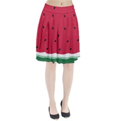 Minimalist Summer Watermelon Wallpaper Pleated Skirt by Ravend