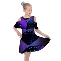 3d Ludo Game,gambling Kids  Shoulder Cutout Chiffon Dress by Bangk1t