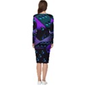 3d Ludo Game,gambling Long Sleeve V-Neck Bodycon Dress  View4