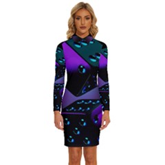 3d Ludo Game,gambling Long Sleeve Shirt Collar Bodycon Dress by Bangk1t