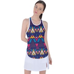 Pattern Colorful Aztec Racer Back Mesh Tank Top by Ravend