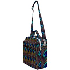 Peacock-feathers-bird-plumage Crossbody Day Bag by Ravend