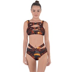 Dragon Art Fire Digital Fantasy Bandaged Up Bikini Set  by Celenk