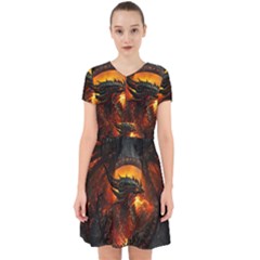 Dragon Art Fire Digital Fantasy Adorable In Chiffon Dress by Celenk