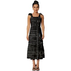 Black Background With Text Overlay Mathematics Trigonometry Tie-strap Tiered Midi Chiffon Dress by uniart180623