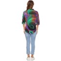 Circle Art 3d Artwork Graphics Vortex Colorful Digital Art Women s Quarter Sleeve Pocket Shirt View4