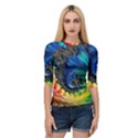 Colorful Digital Art Fractal Design Quarter Sleeve Raglan Tee View1