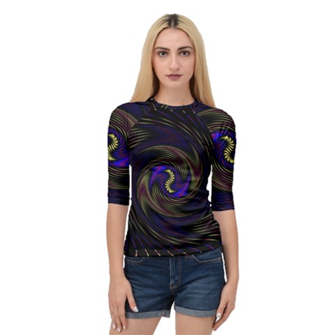 Manadala Twirl Abstract Quarter Sleeve Raglan Tee by uniart180623