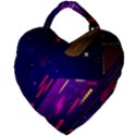 Colorful Abstract Background Creative Digital Art Colorful Geometric Artwork Giant Heart Shaped Tote View1