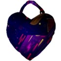 Colorful Abstract Background Creative Digital Art Colorful Geometric Artwork Giant Heart Shaped Tote View2