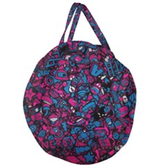 Grafitti Graffiti Abstract Artwork Digital Giant Round Zipper Tote by uniart180623