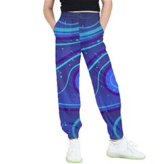 Spiral Shape Blue Abstract Kids  Joggers by uniart180623