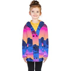 Sun Ultra Artistic 3d Illustration Sunset Kids  Double Breasted Button Coat by uniart180623