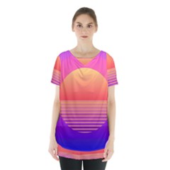 Sunset Summer Time Skirt Hem Sports Top by uniart180623