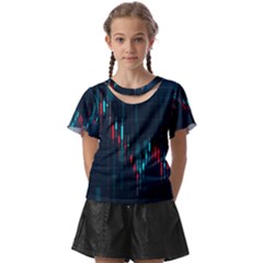 Flag Patterns On Forex Charts Kids  Front Cut Tee by uniart180623