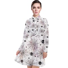 Creepy Spider Long Sleeve Chiffon Shirt Dress by uniart180623