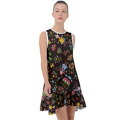 Cartoon Texture Frill Swing Dress by uniart180623