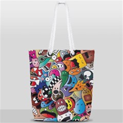 Cartoon Explosion Cartoon Characters Funny Full Print Rope Handle Tote (small) by uniart180623