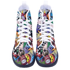 Cartoon Explosion Cartoon Characters Funny Kid s High-top Canvas Sneakers by uniart180623