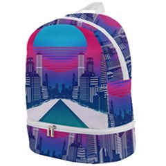 Retro Cityscape Artist Artwork Digital Art Zip Bottom Backpack by uniart180623