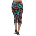 Flower Patterns Ornament Pattern Lightweight Velour Capri Leggings  View2