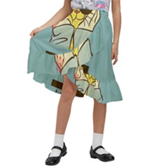 Loading Cat Cute Cuddly Animal Sweet Plush Kids  Ruffle Flared Wrap Midi Skirt by uniart180623