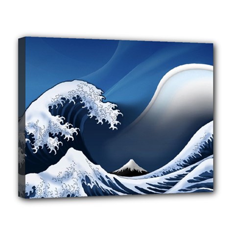 The Great Wave Off Kanagawa Canvas 14  X 11  (stretched) by Grandong