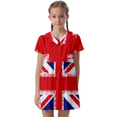 Union Jack London Flag Uk Kids  Asymmetric Collar Dress by Celenk