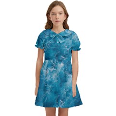 Blue Water Speech Therapy Kids  Bow Tie Puff Sleeve Dress by artworkshop