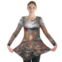 Breathe In Nature Background Long Sleeve Tunic  by artworkshop