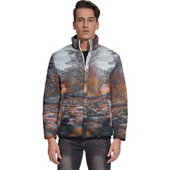 Breathe In Nature Background Men s Puffer Bubble Jacket Coat by artworkshop