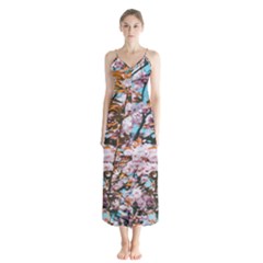 Nature Beautiful Rainbow Button Up Chiffon Maxi Dress by artworkshop