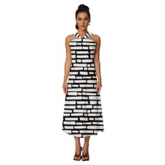 Cartoon Wall  Sleeveless Cross Front Cocktail Midi Chiffon Dress by ConteMonfrey