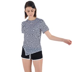 Geometric Noir Pattern Asymmetrical Short Sleeve Sports Tee by dflcprintsclothing