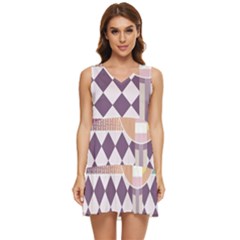 Abstract Shapes Colors Gradient Tiered Sleeveless Mini Dress by Simbadda