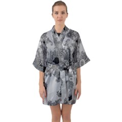 Apple Males Almond Bread Abstract Mathematics Half Sleeve Satin Kimono  by Simbadda