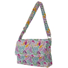 Leaves Colorful Leaves Seamless Design Leaf Full Print Messenger Bag (l) by Simbadda